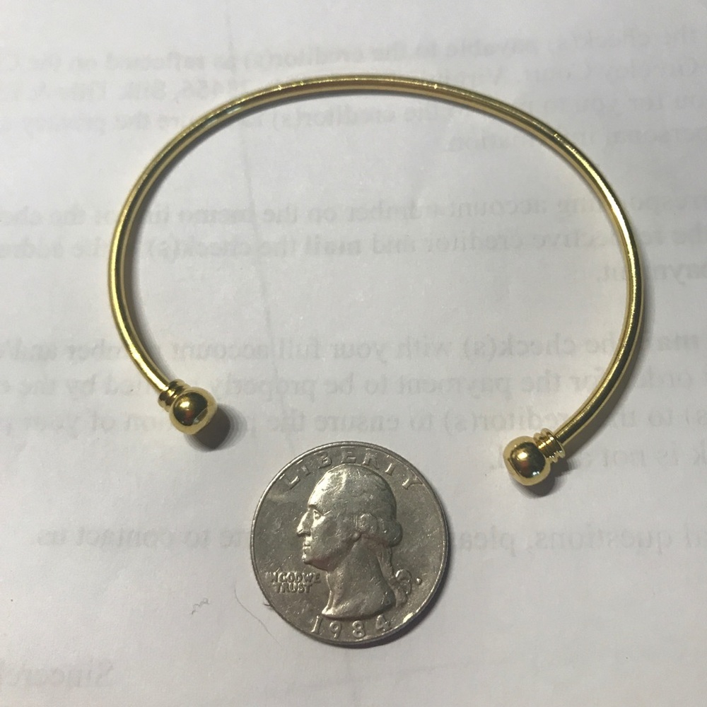 NWT Yellow Gold Plated Cuff Bracelet - Picture 8 of 8